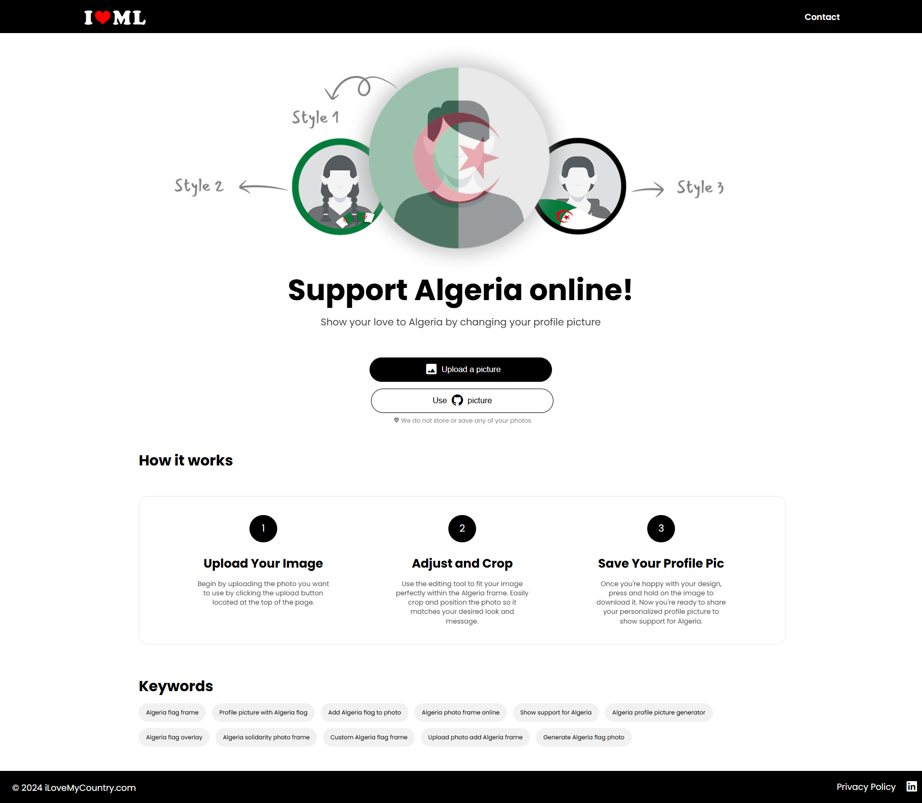 I Love My Land landing page