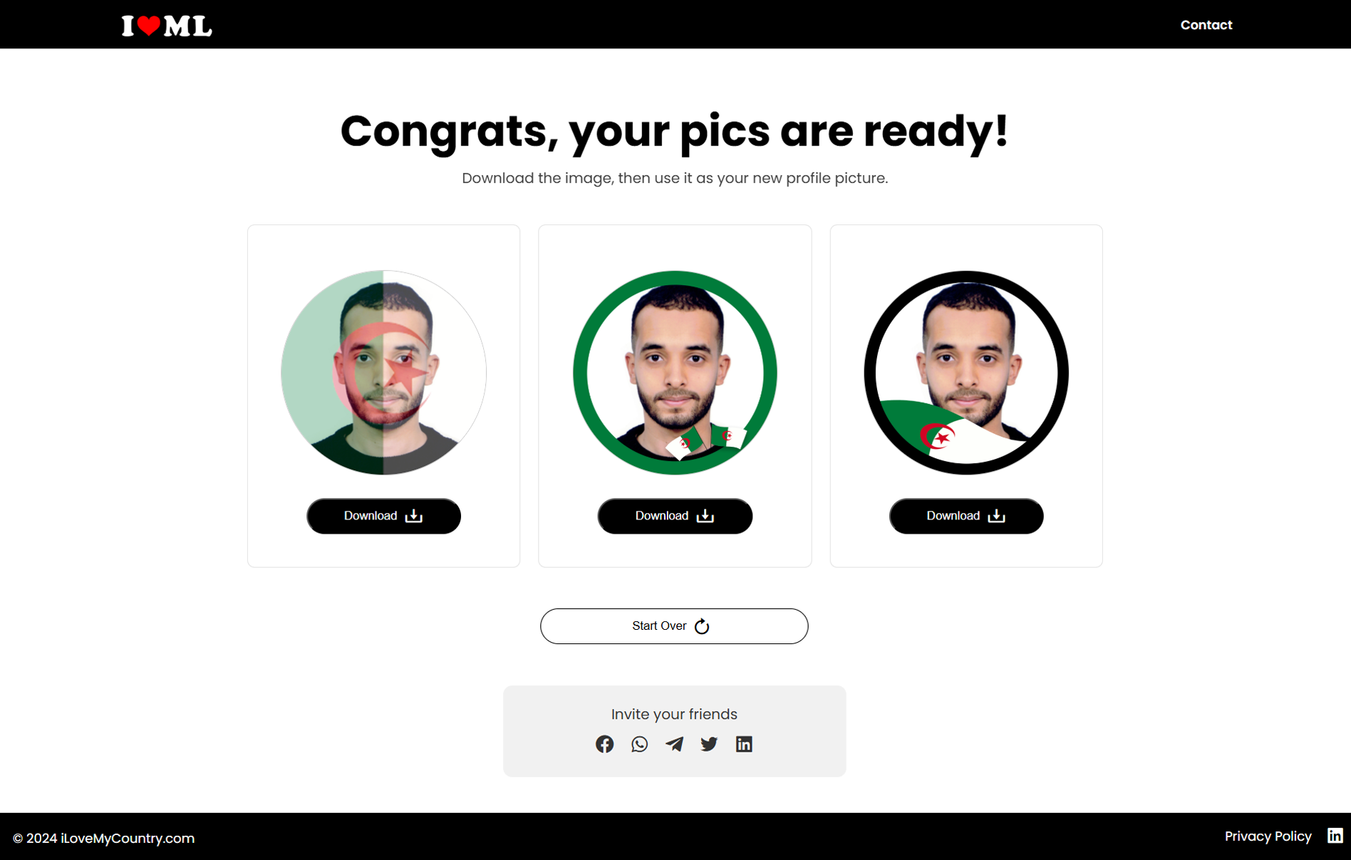 I Love My Land generated profile pictures