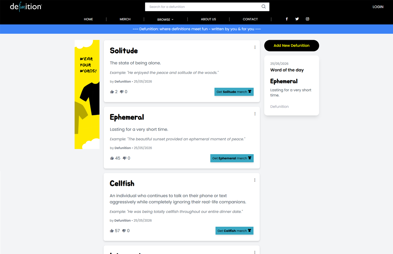 Defunition screenshot